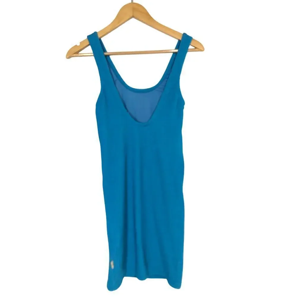 Araminta James The Bella Donna Dress Crinkle Sleeveless Mini Blue Crinkle XS